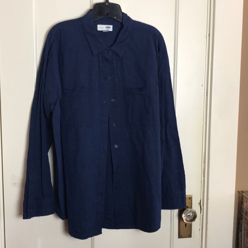 Dark navy button down shirt